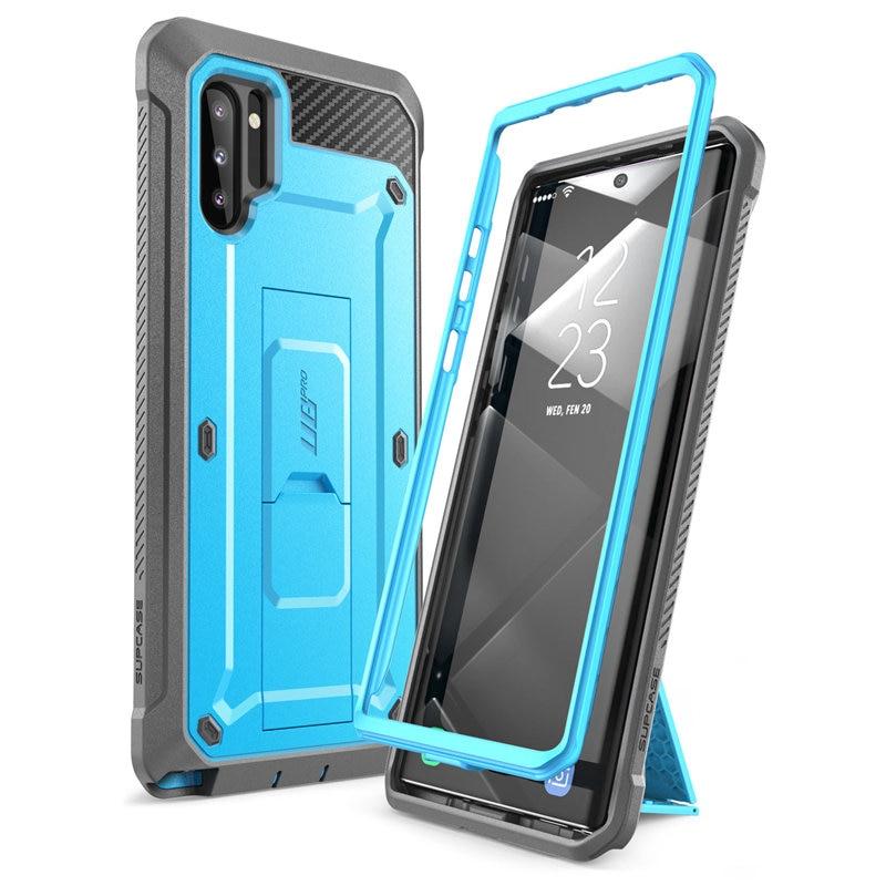 SUPCASE UB Pro Case for Samsung Galaxy Note 10 in black, showcasing rugged design and kickstand feature.